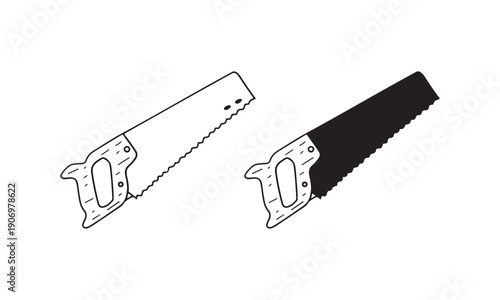 Hand Saw Tool Illustration for Construction Carpentry and Woodworking Vector
