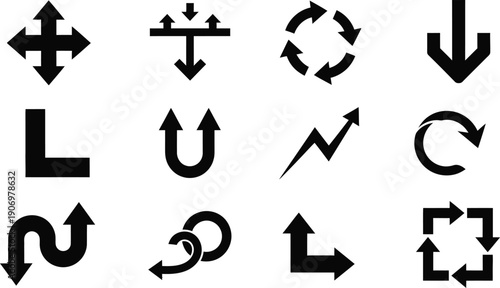 Collection of various arrow symbols and icons
