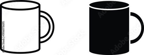 mug  icon vector graphic illustration  with white background flat hand made icon fill icon .