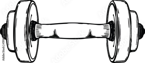 Dumbbell set of weights isolated on white background