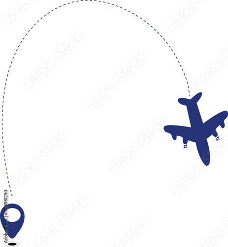 Modern passenger airplane vector art illustration.