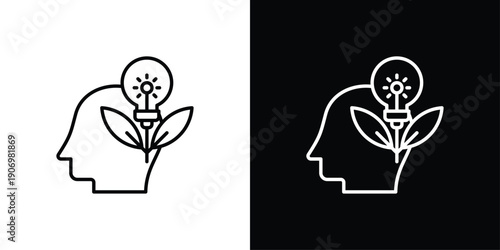 Inspiration Icon Sheet Multiple Style Collection Isolated Vector