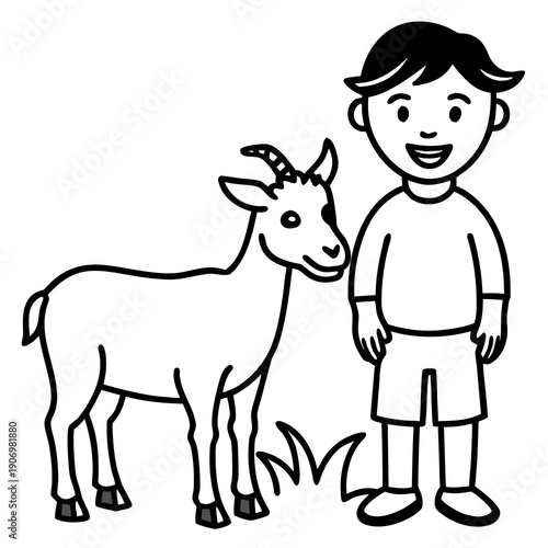boy and goat