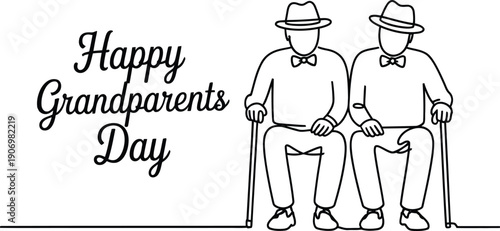Happy Grandparents Day celebration with senior couple sitting together  elderly love and family  grandparents day