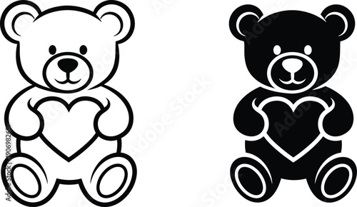 Cute Bear With Heart Icon