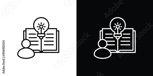 Knowledge Icon Sheet Multiple Style Collection Isolated Vector