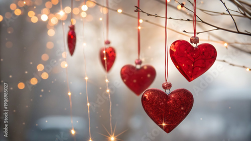 red heart on a dark background