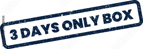 Grungy rectangular stamp showing a time sensitive message related to a box or package delivery service