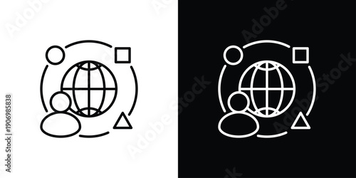 Diversity Icon Sheet Multiple Style Collection Isolated Vector