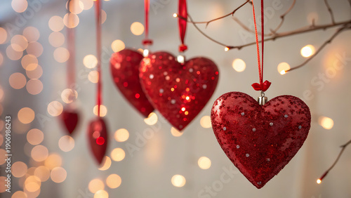 red heart on a christmas tree