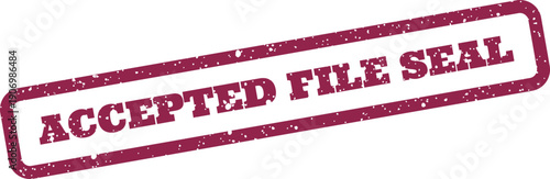Grungy rubber stamp displaying ACCEPTED FILE SEAL for official document endorsement and final approval status
