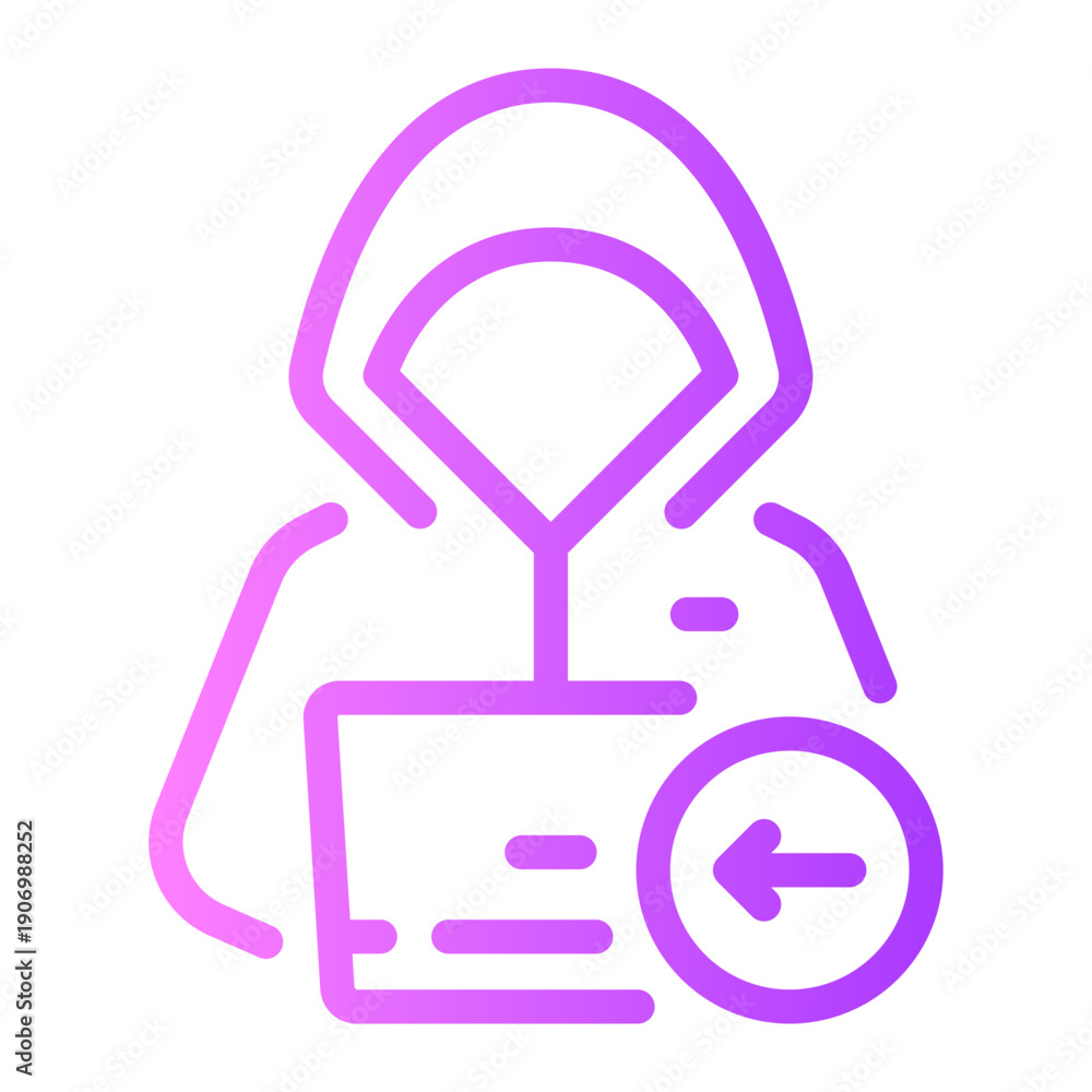 Obraz premium left arrow gradient icon