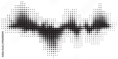 Schilderij op canvas Abstract Halftone Pattern of Black Dots on White Background.