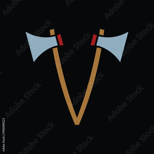 Initial Letter V Ax Icon Vector Illustration