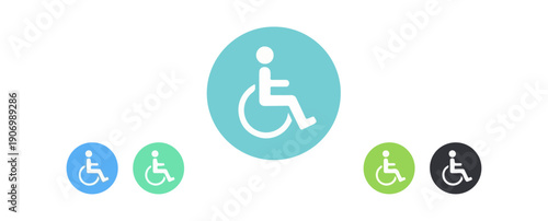 Wheelchair accessibility icon set design accessibility symbol vector