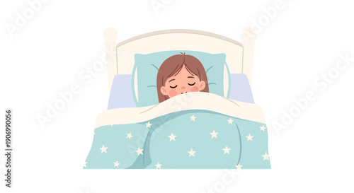 Dreamland adventures a peaceful slumber under a starry sky illustration