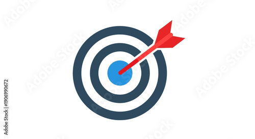 A red arrow hitting the bullseye of a target, symbolizing success and accuracy.