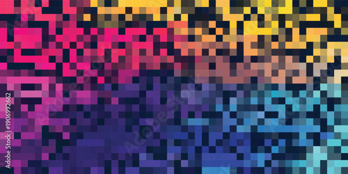 Abstract Pixelated Gradient Background with Vibrant Colors.