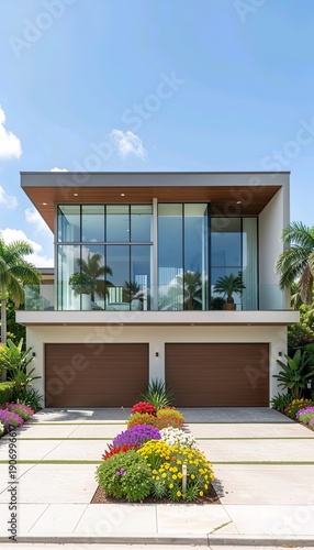 Wallpaper Mural modern house with garden Torontodigital.ca