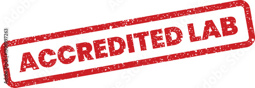 Official accredited lab rubber stamp texture for quality assurance and scientific validation approval