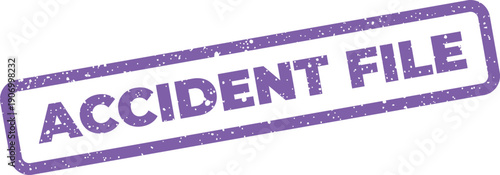 Official looking textured stamp with ACCIDENT FILE lettering, used for categorizing paperwork and digital archives securely