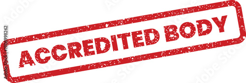 Official quality assurance mark with a textured rubber stamp effect, stating ACCREDITED BODY in a frame