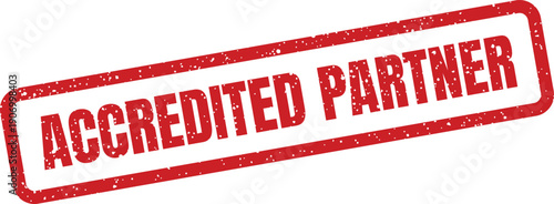 Official rubber stamp style graphic with ACCREDITED PARTNER, representing a formally recognized business collaboration