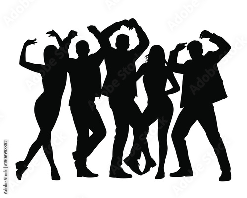 A group of people dancing together in a lively and energetic atmosphere