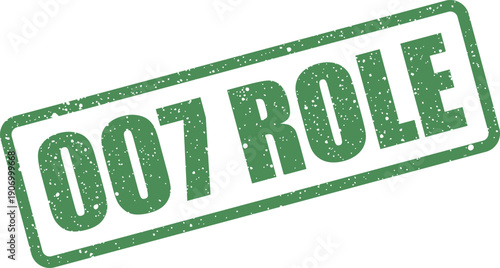 Rectangular distressed stamp graphic with a numerical identifier highlighting a specific assigned role or function