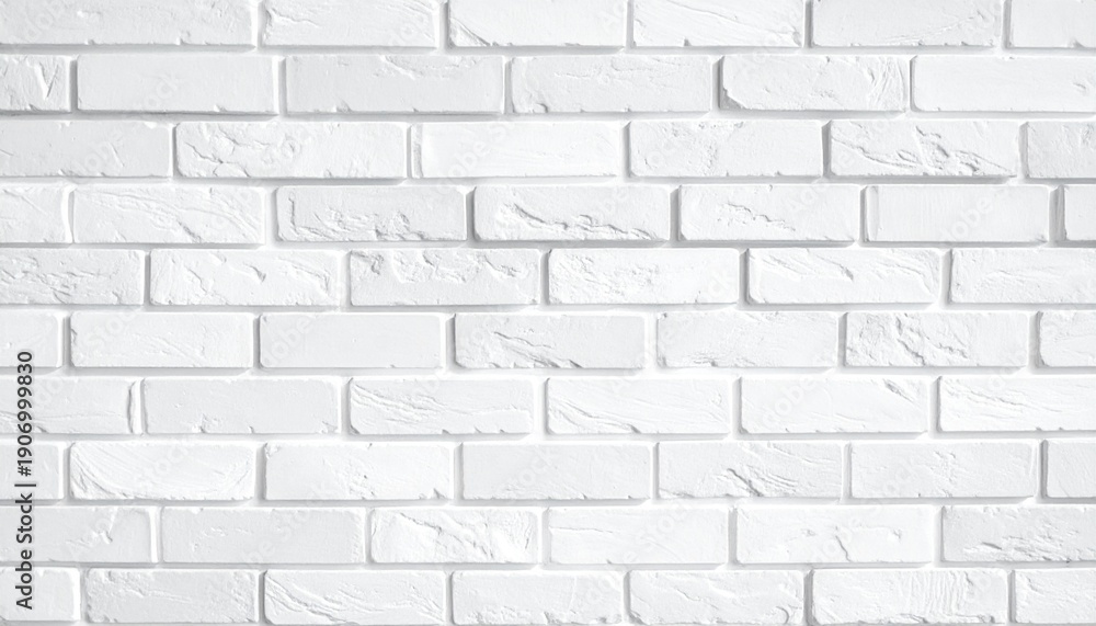 Fototapeta premium Clean white brick wall texture background for design and decoration
