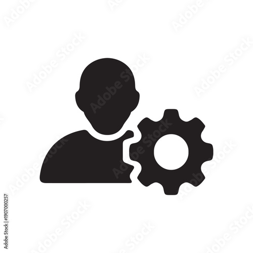 User account settings management silhouette icon