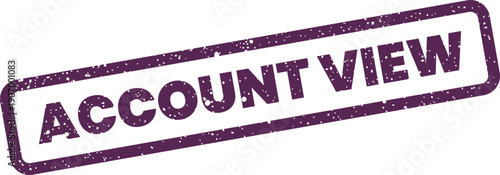 Rectangular grunge textured stamp displaying the prominent words ACCOUNT VIEW for data access indication