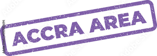 Rectangular rubber stamp with distressed texture for marking a specific geographic zone, showing text ACCRA AREA