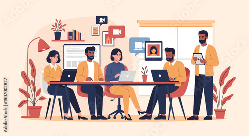 A vibrant, minimalist plant illustration evokes calmness, perfect for home decor or design projects.