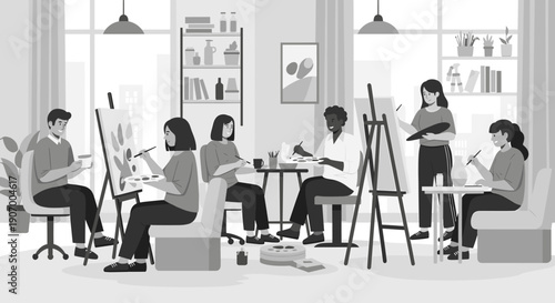 A minimalist illustration evokes focus and productivity, ideal for business presentations or motivational content.