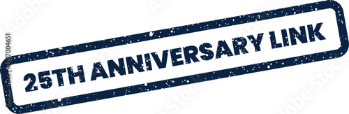 Textured 25th anniversary link stamp representing connection for online promotions or partnerships