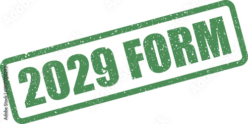Textured grunge rubber stamp with 2029 FORM text for official paperwork and administrative processing