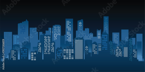 Buildings silhouette cityscape background. Modern architecture. Urban city landscape.