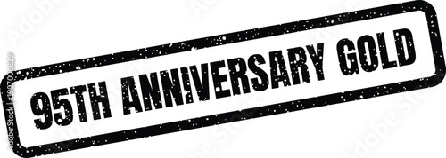 Textured ninety fifth anniversary gold stamp design featuring a distressed effect for elegant celebration branding
