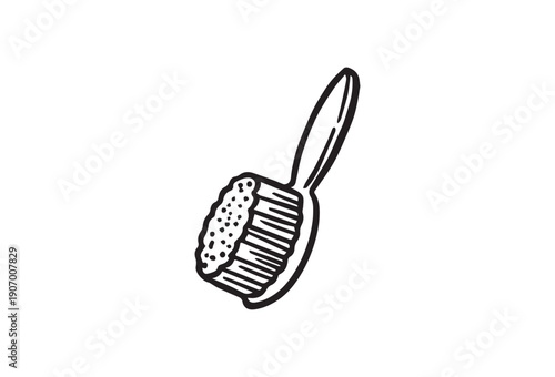 Vintage Makeup Brush with Soft Bristles and Wooden Handle