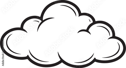 Puffy Cloud Variant Icon Black And White.eps
