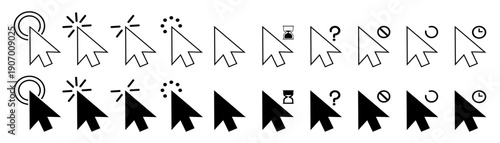 Arrow pointer cursor set. Cursor mouse. For computer.