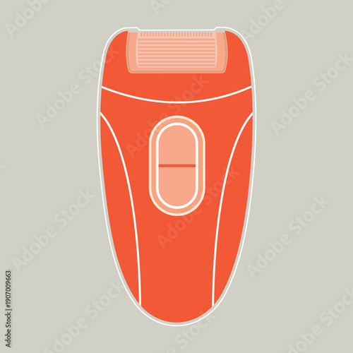 Electric Shaver Modern Design Orange colour Vector Illustration.