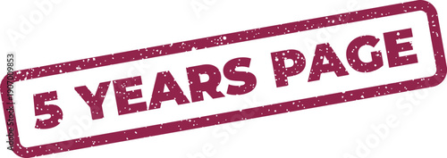 Textured rubber stamp design with five years page text, perfect for celebrating a publication anniversary or website content milestone