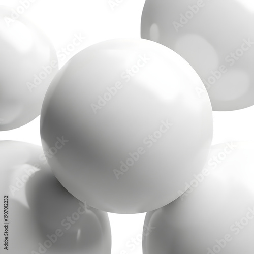 Wallpaper Mural A cluster of white spheres floating in a dark, abstract space. Torontodigital.ca