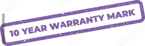 Textured stamp impression indicating a 10 year warranty mark for product reliability and customer trust