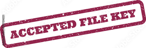 This grunge effect stamp featuring ACCEPTED FILE KEY text signifies an important solution or crucial access point