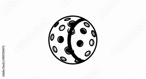 Simple line art of a dimpled ball, possibly for a game