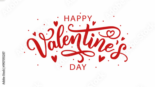 Celebrate Love with a Beautiful \"Happy Valentine's Day\" Greeting Card Design Featuring Heart Embellishments and Elegant Typography