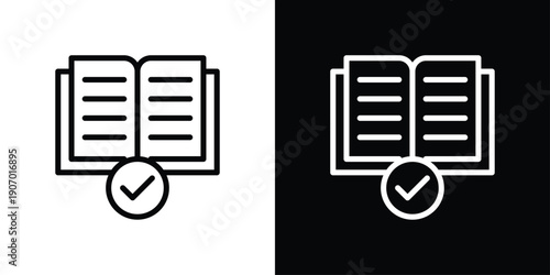 Textbook Icon Sheet Black And White
